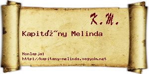 Kapitány Melinda névjegykártya