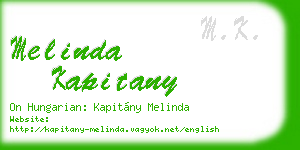 melinda kapitany business card