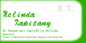 melinda kapitany business card